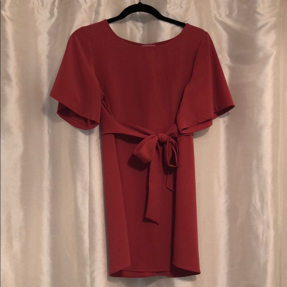 Pink tie front maternity blouse